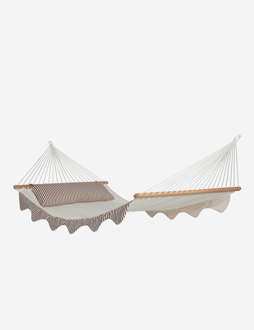 #color::cream | Angled view of the Levata Striped Hammock by Sarah Sherman Samuel