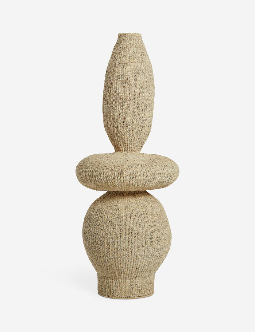 #color::natural #size::large | Lilia woven decorative floor vase.