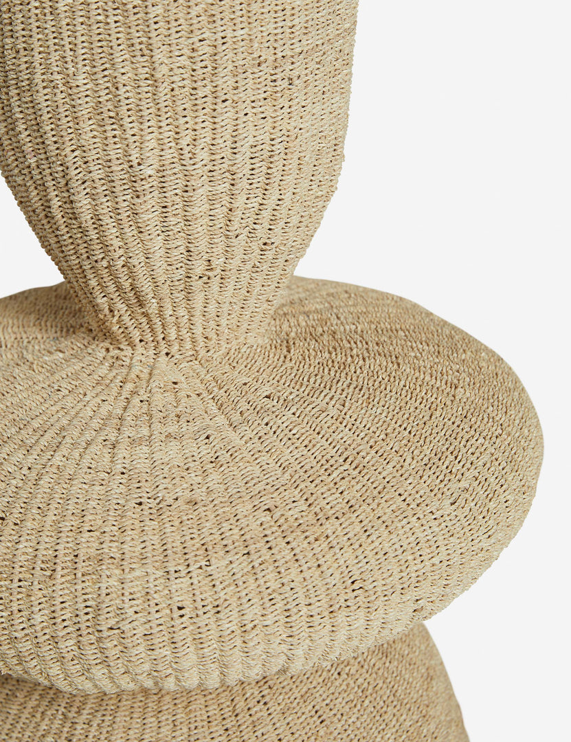 #color::natural #size::large | Close up of the Lilia woven decorative floor vase.