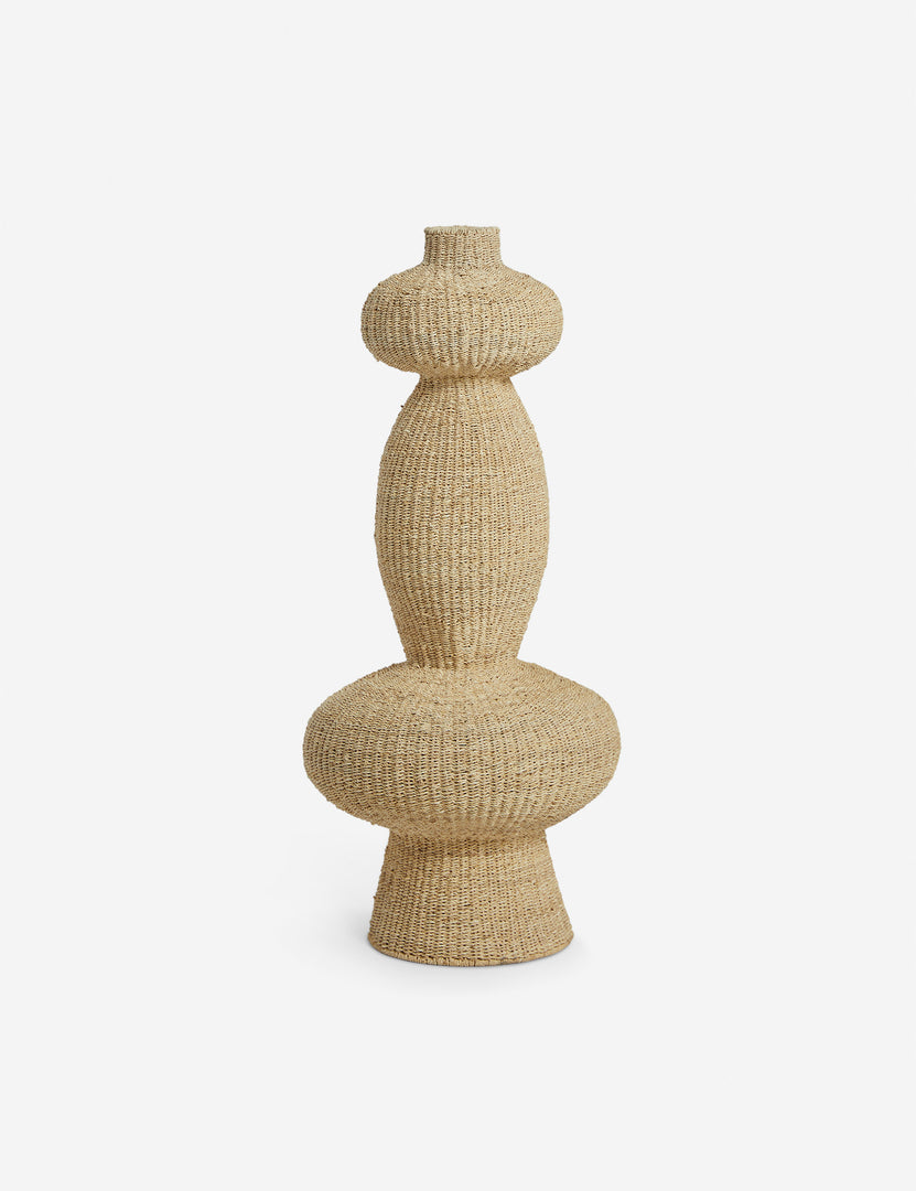 #color::natural #size::medium | Lilia woven decorative floor vase.
