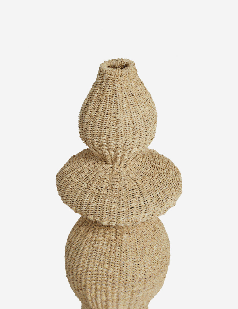 #color::natural #size::small | Top of the Lilia woven decorative floor vase.