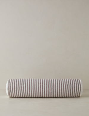 Littu Indoor / Outdoor Striped Bolster Pillow by Sarah Sherman Samuel in Brown