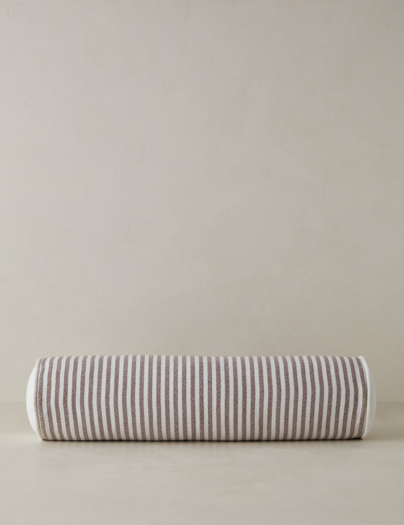 #color::brown | Littu Indoor / Outdoor Striped Bolster Pillow by Sarah Sherman Samuel in Brown