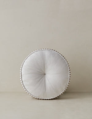 Littu Indoor / Outdoor Striped Disc Pillow by Sarah Sherman Samuel in Brown