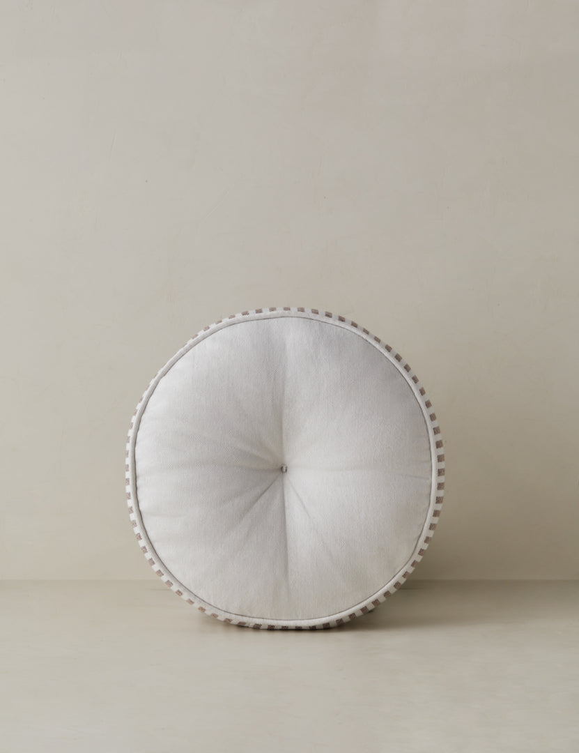 #color::brown | Littu Indoor / Outdoor Striped Disc Pillow by Sarah Sherman Samuel in Brown
