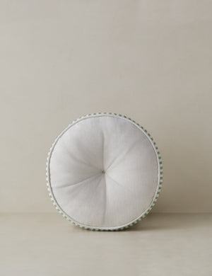 Littu Indoor / Outdoor Striped Disc Pillow by Sarah Sherman Samuel in Moss