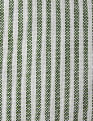 Close up of the pattern of the Littu Indoor / Outdoor Striped Throw Pillow by Sarah Sherman Samuel in Moss