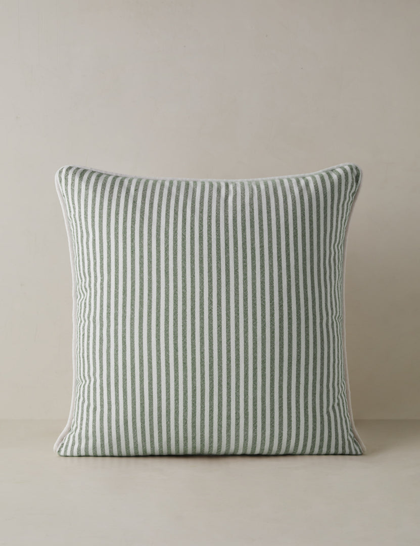 #color::moss | Littu Indoor / Outdoor Striped Throw Pillow by Sarah Sherman Samuel in Moss