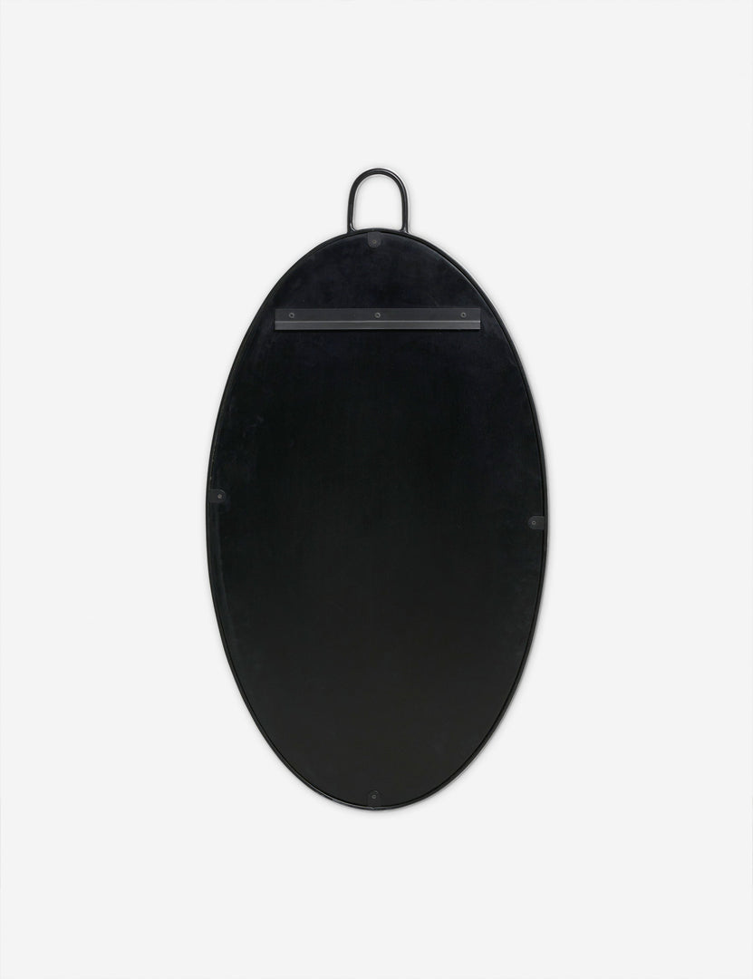 #color::black | Back of the Loop hanging oval wall mirror
