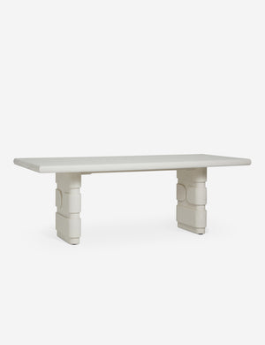 Lowen double pedestal base white washed dining table.