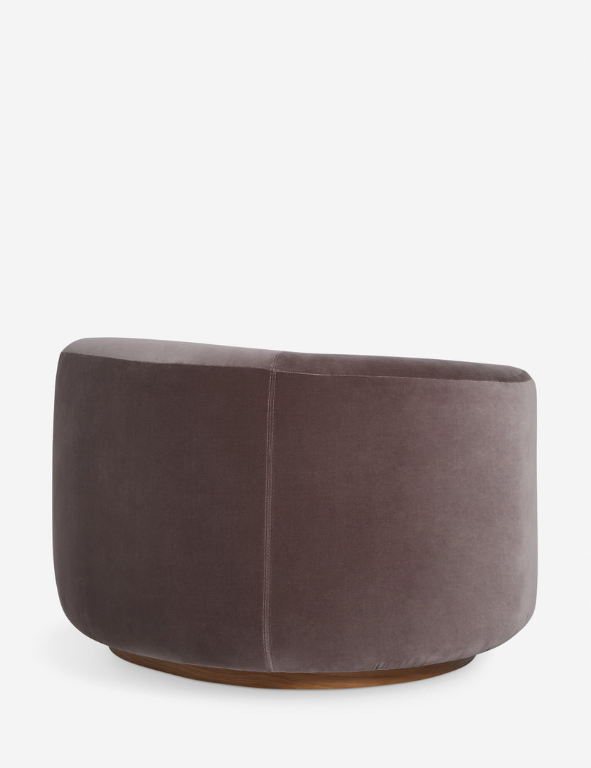 #color::mink-velvet | Back of the Lowry rounded silhouette velvet accent chair.