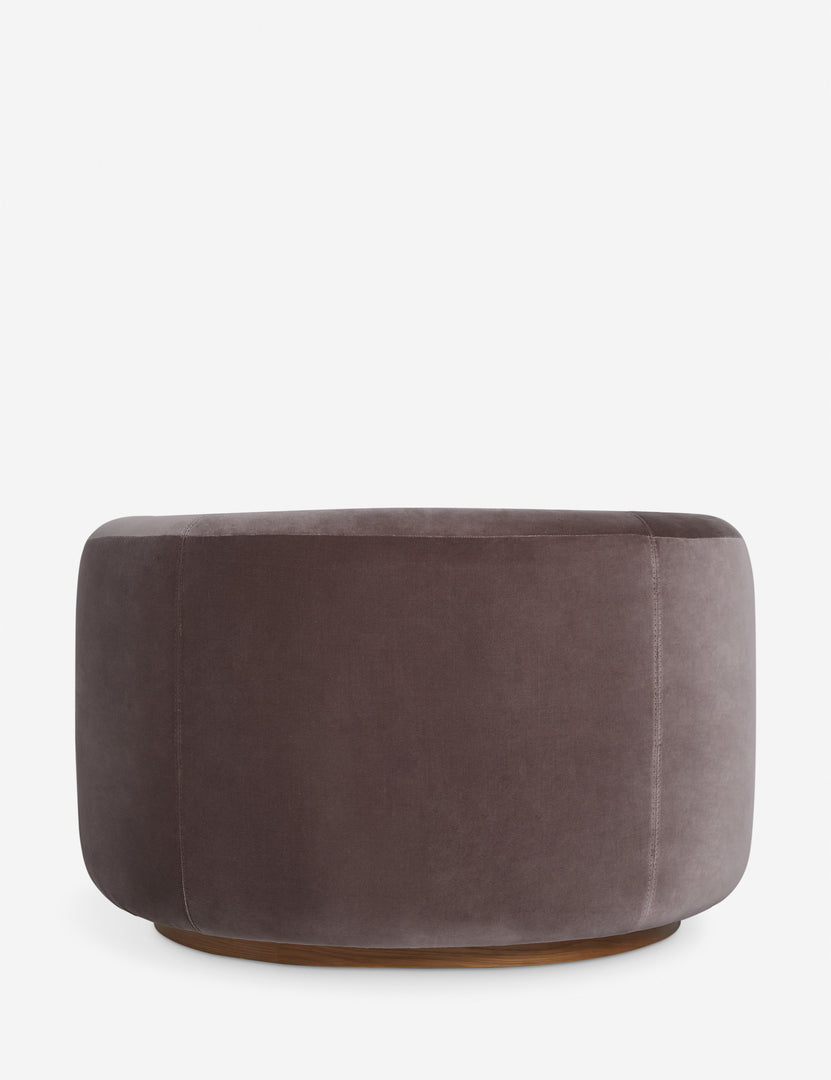 #color::mink-velvet | back of the Lowry rounded silhouette velvet accent chair.