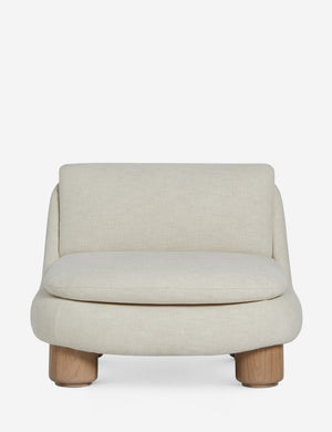 Lozano chunky low-profile armless accent chair.