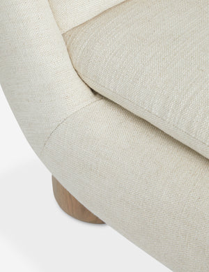 Close up of the Lozano chunky low-profile armless accent chair.