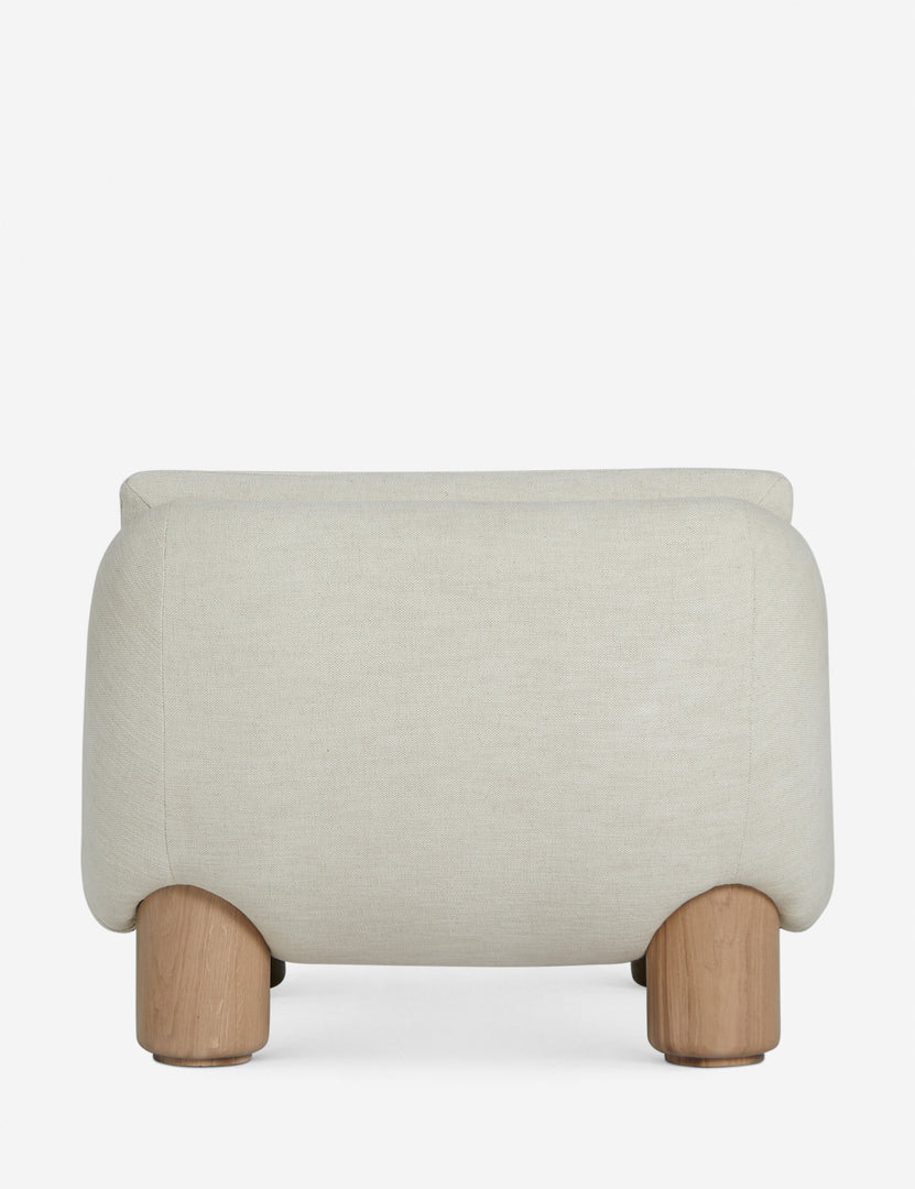 #color::ivory | Back of the Lozano chunky low-profile armless accent chair.