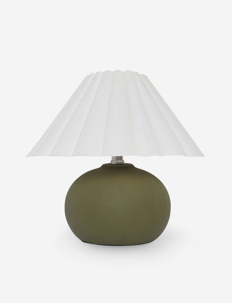 #size::mini #color::green | Luis round ceramic mini table lamp.