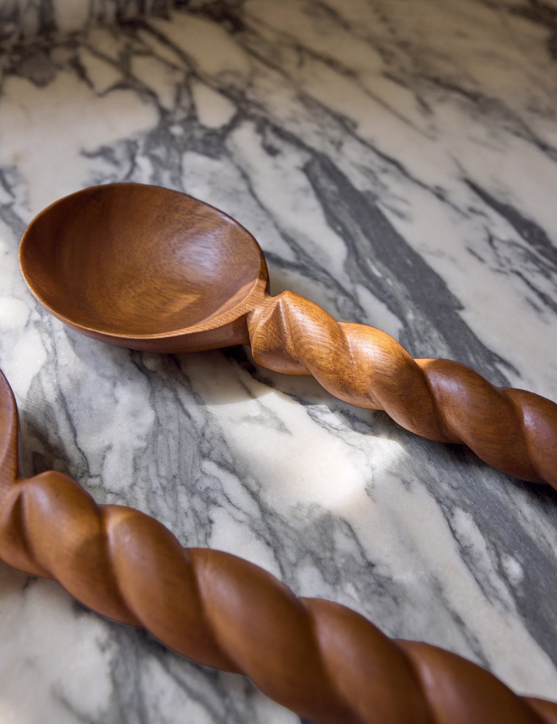 Braided Wood Salad Servers - Thumbnail 3