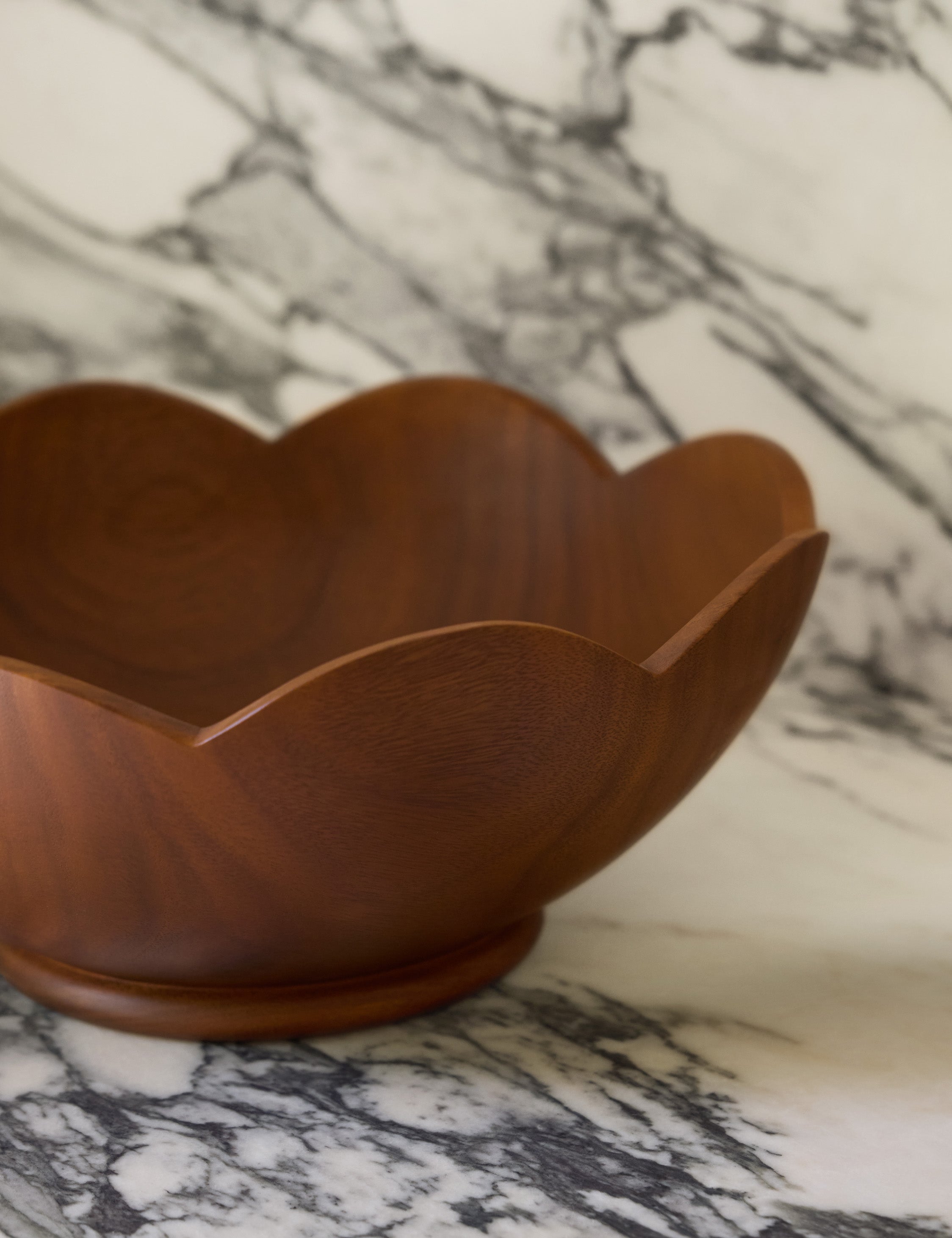Scalloped Wood Bowl - Thumbnail 3