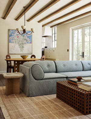Trudy Modular Sofa by Sarah Sherman Samuel : Saffron Faux Mohair/Apricot Mini Corduroy