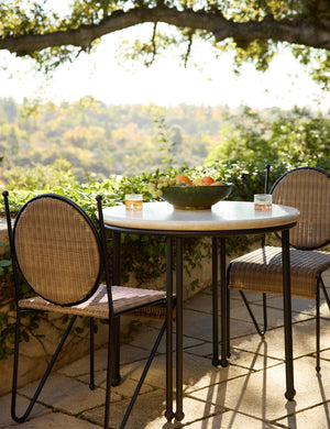 Lanata Outdoor Bistro Table in Travertine