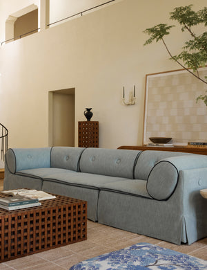 Trudy Modular Sofa by Sarah Sherman Samuel : Saffron Faux Mohair/Apricot Mini Corduroy