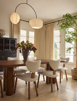 Luneth arc-shape lantern shade linear chandelier by Aimee Song