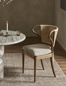 Open Box: Amira Dining Chair, Navy Stripe by Amber Lewis x Four Hands