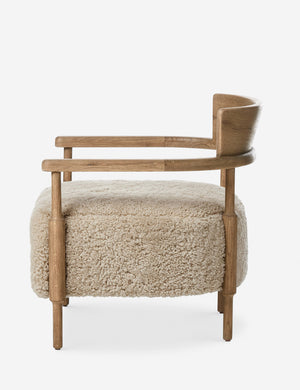 Open Box: Bennett Accent Chair, Beige Shearling by Amber Lewis x Four Hands