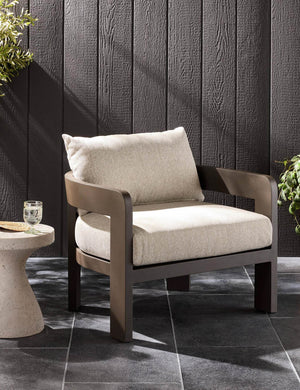 Kade Outdoor Metal Accent Chair : Ivory
