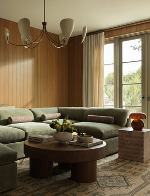 Kingaby Modular U-Shaped Sectional Sofa : Sky Blue Classic Velvet