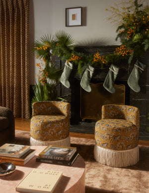 Olivares Accent Chair : Denim Vintage Velvet