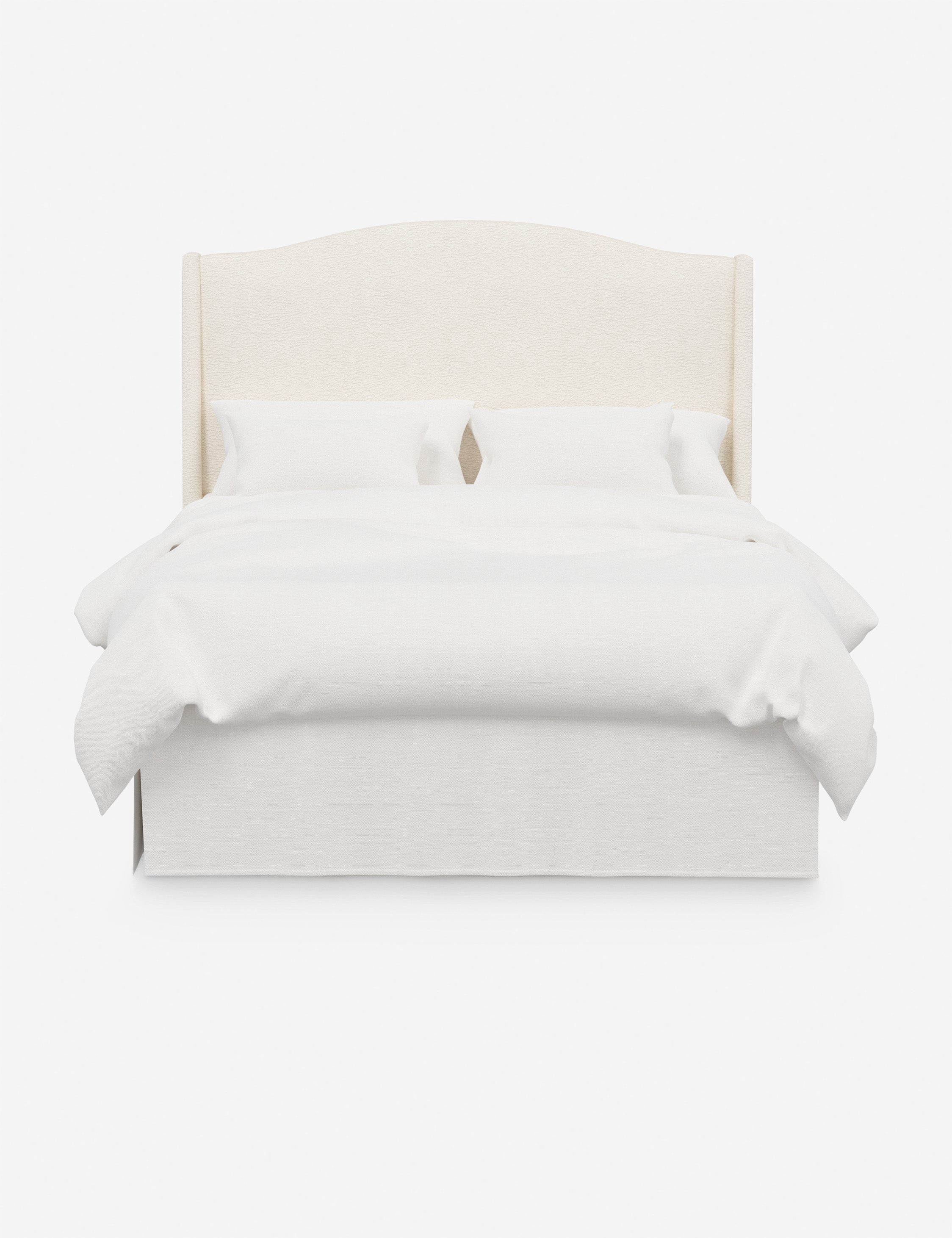 Open Box: Adara Camelback Headboard, Cream Sherpa Queen