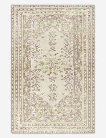 Vintage Turkish Hand-Knotted Wool Rug No. 421, 4'8" x 7'