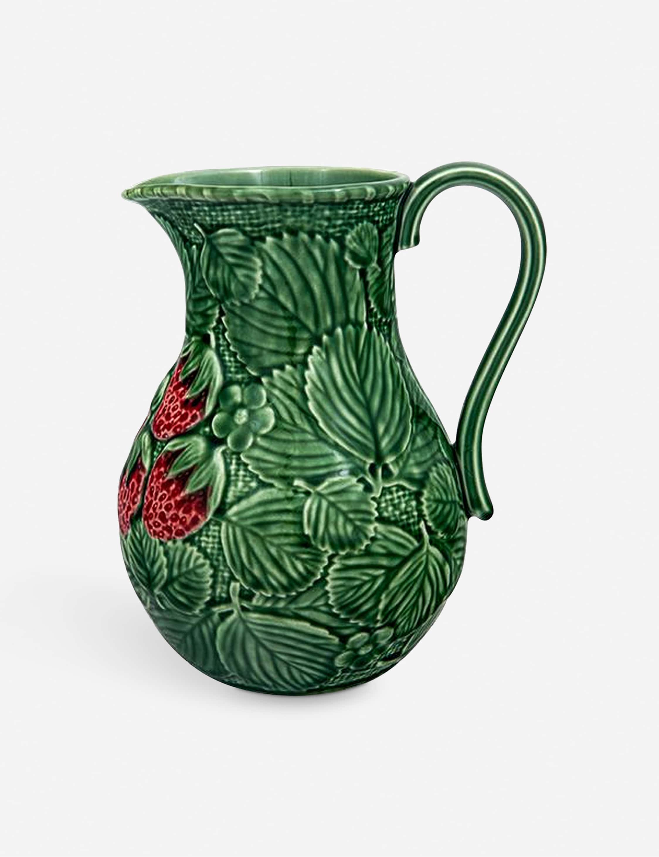 Strawberries Pitcher by Bordallo Pinheiro