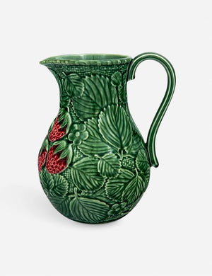 Strawberries Pitcher by Bordallo Pinheiro