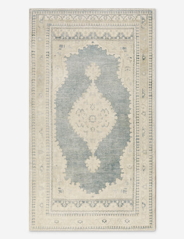 Vintage Turkish Hand-Knotted Wool Rug No. 417, 5'4" x 9'6"