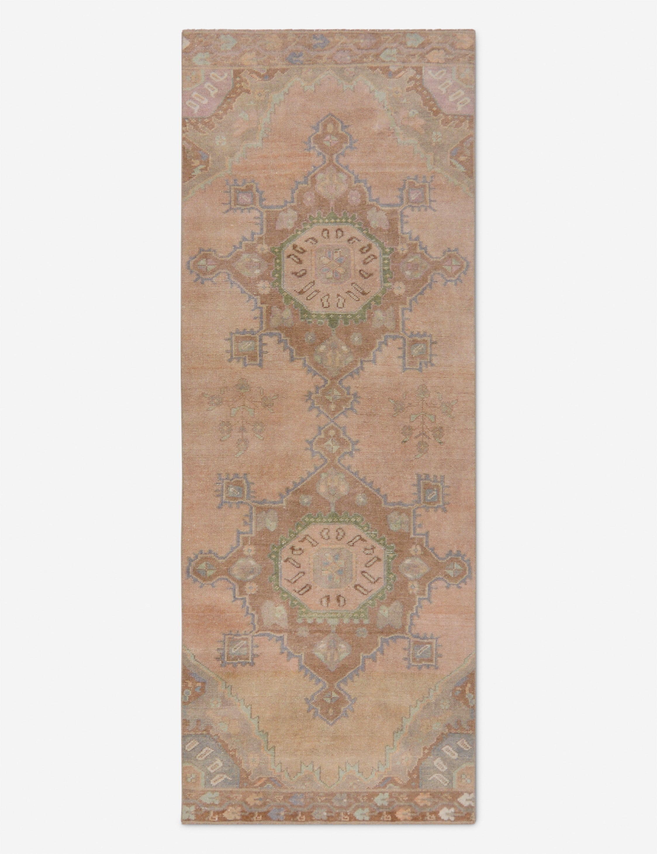 Vintage Turkish Hand-Knotted Wool Runner Rug No. 265, 3' x 8'1"
