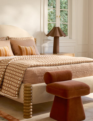 Hazen Stool : Terracotta Linen Weave