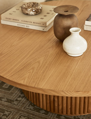 Open Box: Rutherford Round Coffee Table, Natural Oak