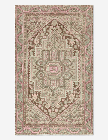 Vintage Turkish Hand-Knotted Wool Rug No. 430, 4'1" x 6'9"