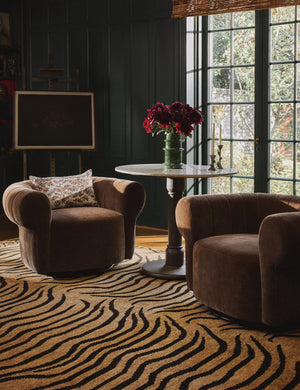 Basque Swivel Chair : Apricot Mini Corduroy