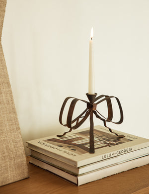 Ribbon Candlestick by Sarah Sherman Samuel : Patina