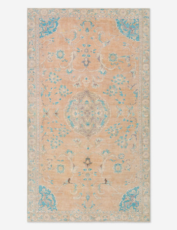Vintage Turkish Hand-Knotted Wool Rug No. 464, 5' 6" x 9' 7"