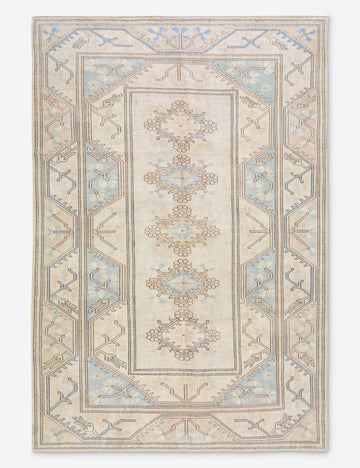 Vintage Turkish Hand-Knotted Wool Rug No. 469, 6' 5" x 9' 8"