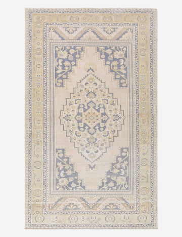 Vintage Turkish Hand-Knotted Wool Rug No. 488, 5' 1" x 8' 2"
