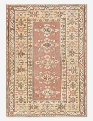 Vintage Turkish Hand-Knotted Wool Rug No. 496, 4' x 5' 6