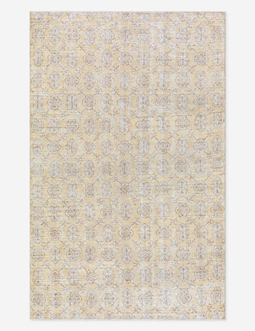 Vintage Turkish Hand-Knotted Wool Rug No. 506, 5' 5" x 8' 7"