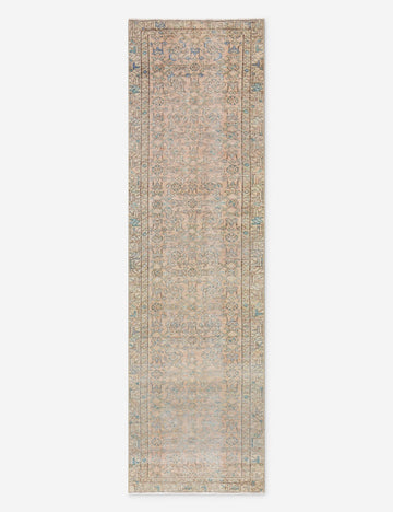 Vintage Turkish Hand-Knotted Wool Runner Rug No. 285, 3' x 10' 1"