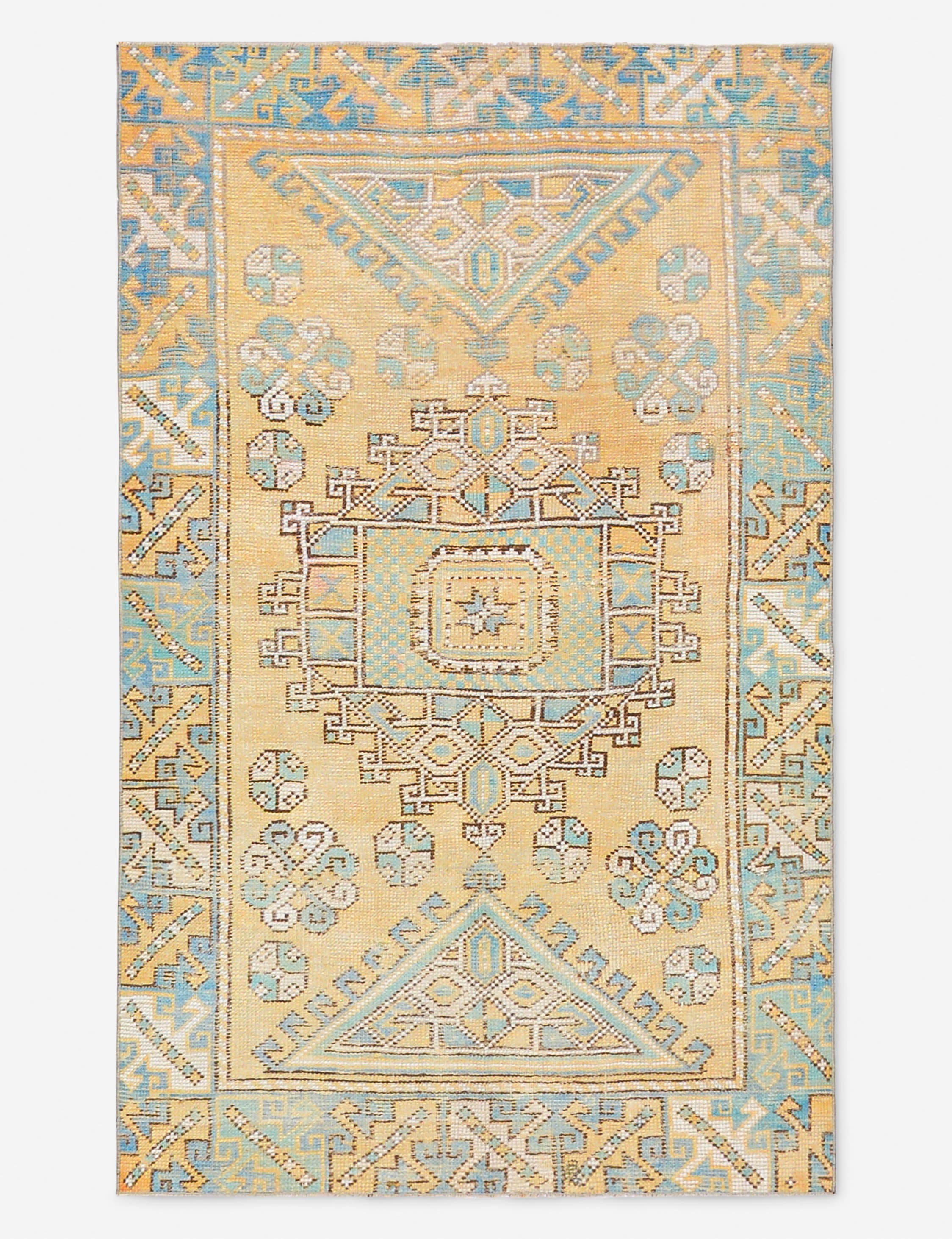 Vintage Turkish Hand-Knotted Wool Rug No. 522, 3' 8" X 5' 10"