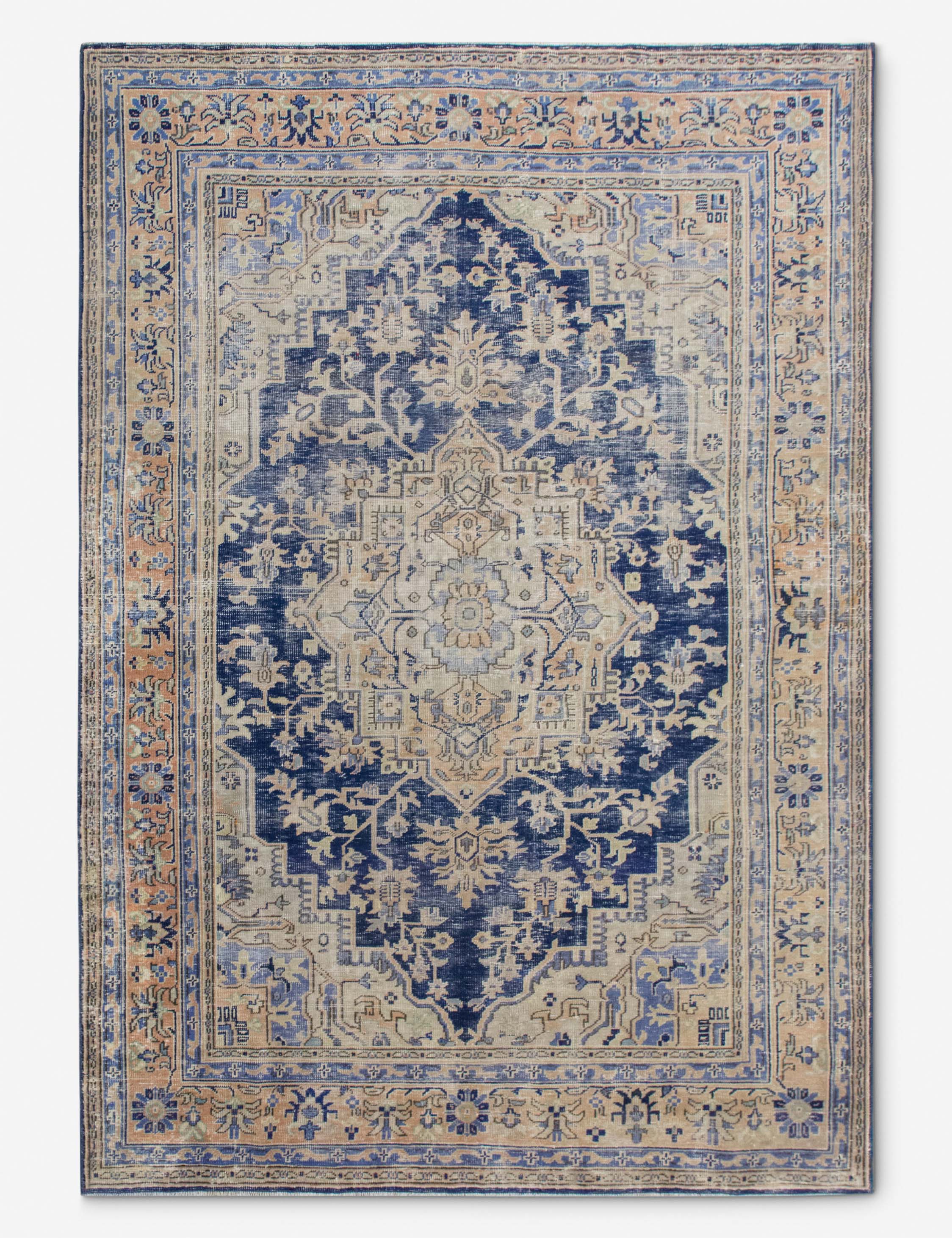 Vintage Turkish Hand-Knotted Wool Rug No. 538, 6'7" x 9'7"